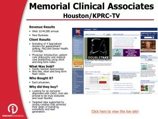 Memorial Clinical Associates Houston/KPRC-TV