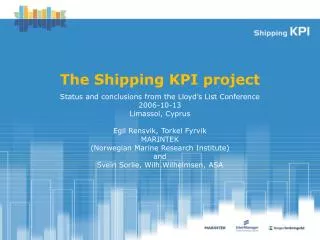 The Shipping KPI project