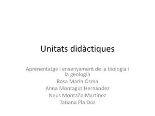 unitats did ctiques