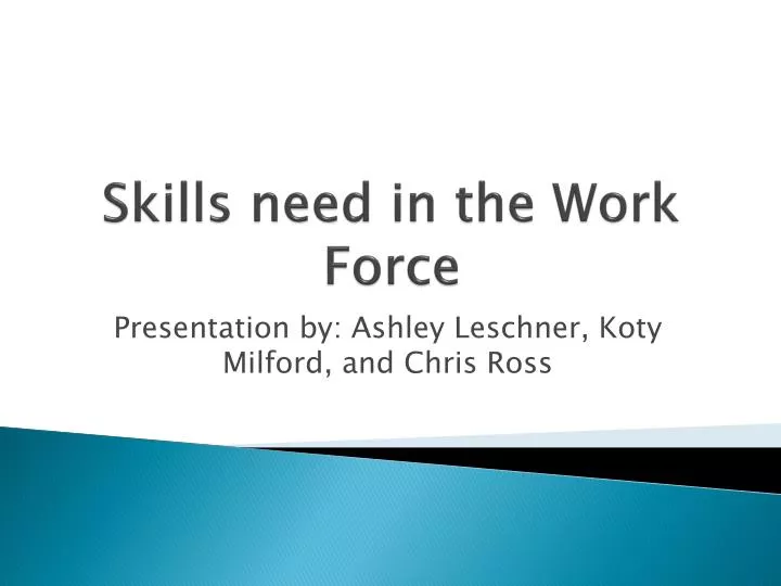 skills need in the work force