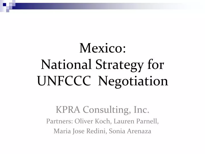 mexico national strategy for unfccc negotiation
