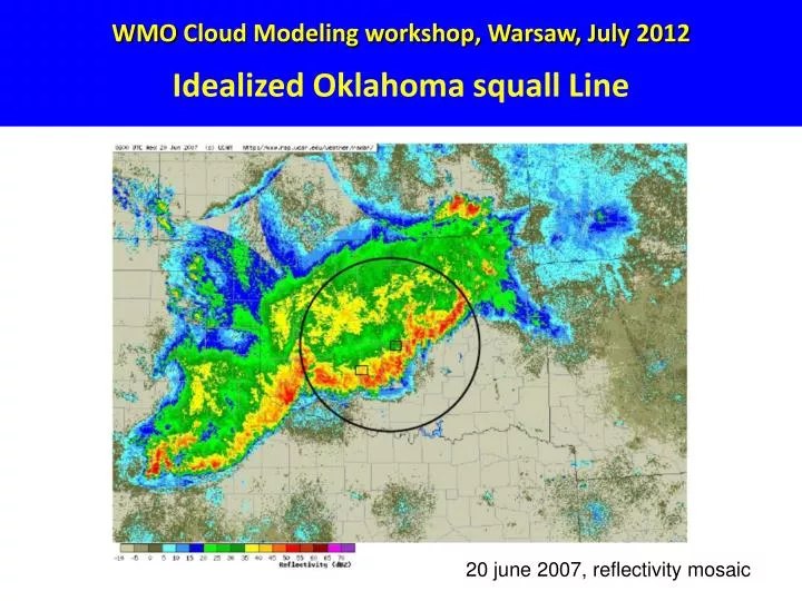 wmo cloud modeling workshop warsaw july 2012 idealized oklahoma squall line
