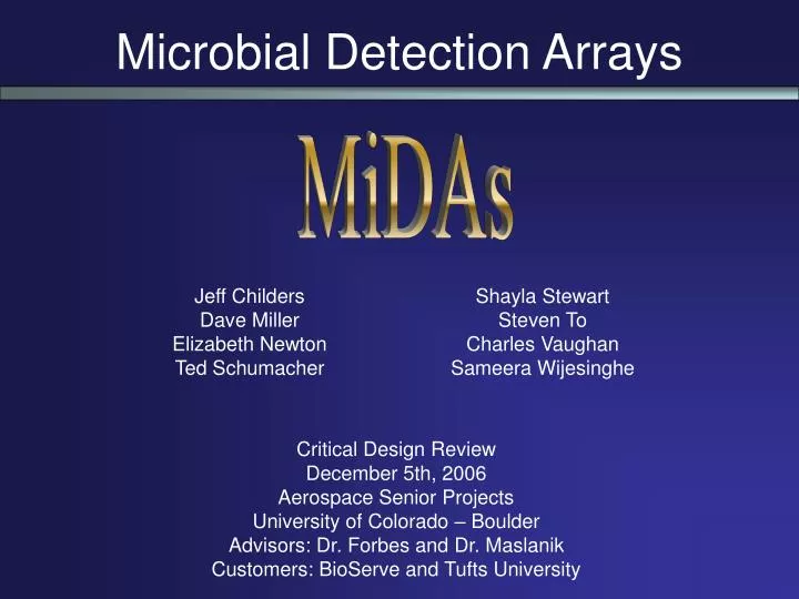 microbial detection arrays