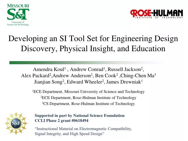 developing an si tool set for engineering design discovery physical insight and education