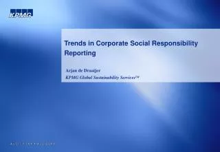 Trends in Corporate Social Responsibility Reporting