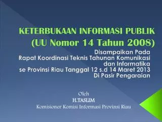 PPT - Keterbukaan Informasi Publik PowerPoint Presentation, Free ...