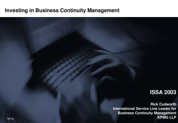 investing in business continuity management