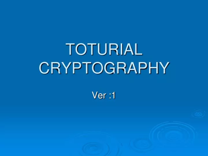 toturial cryptography
