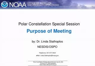 Polar Constellation Special Session Purpose of Meeting