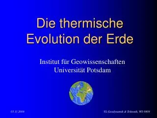 die thermische evolution der erde
