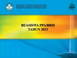 beasiswa ppa bbm tahun 2013