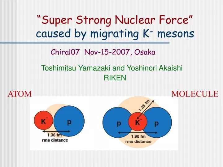 super strong nuclear force caused by migrating k mesons