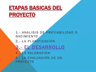 etapas basicas del proyecto