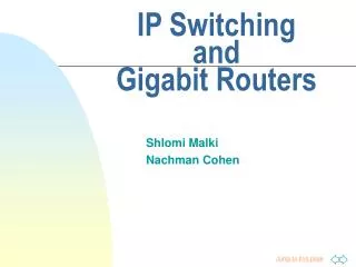 IP Switching and Gigabit Routers