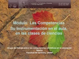 grupo de trabajo sobre las competencias cient ficas en la educaci n b sica facultad de qu mica unam