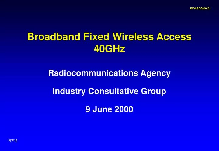 broadband fixed wireless access 40ghz