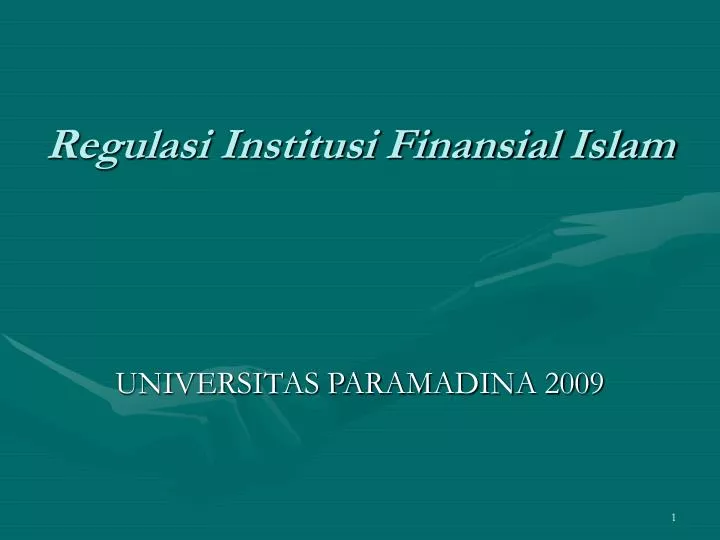regulasi institusi finansial islam