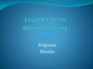 layout e lean manufacturing