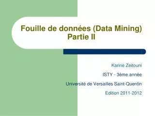 fouille de donn es data mining partie ii