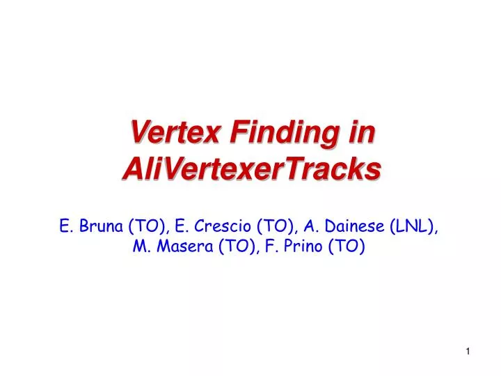 vertex finding in alivertexertracks
