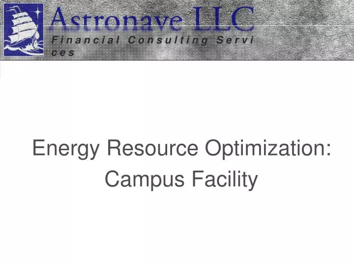 energy resource optimization campus facility