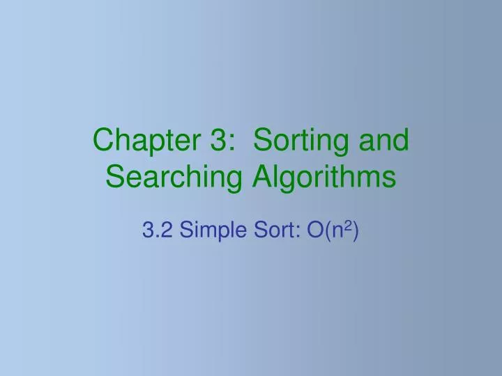 chapter 3 sorting and searching algorithms