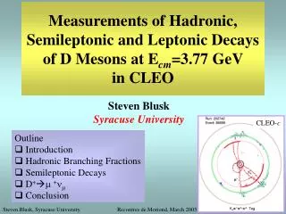 Measurements of Hadronic, Semileptonic and Leptonic Decays of D Mesons at E cm =3.77 GeV in CLEO