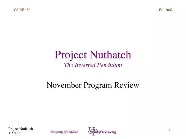project nuthatch the inverted pendulum