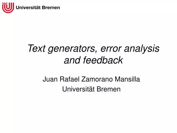 text generators error analysis and feedback