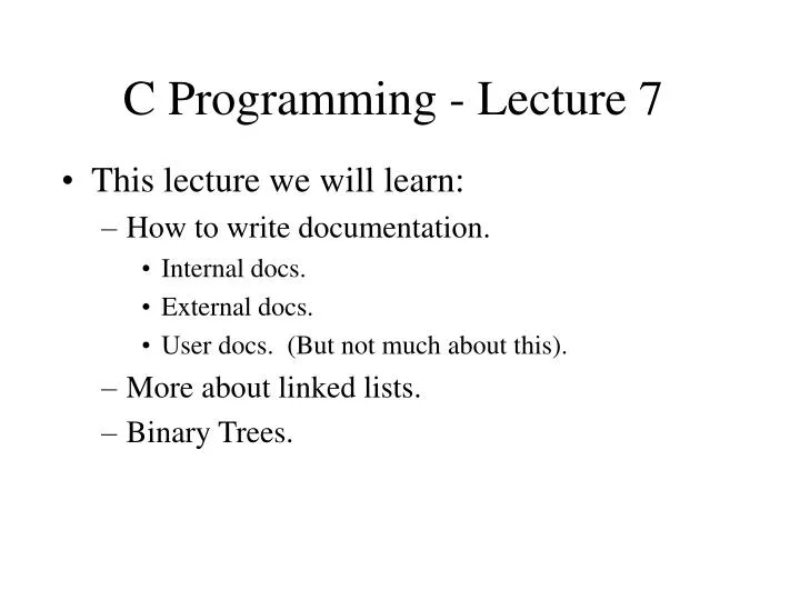 c programming lecture 7