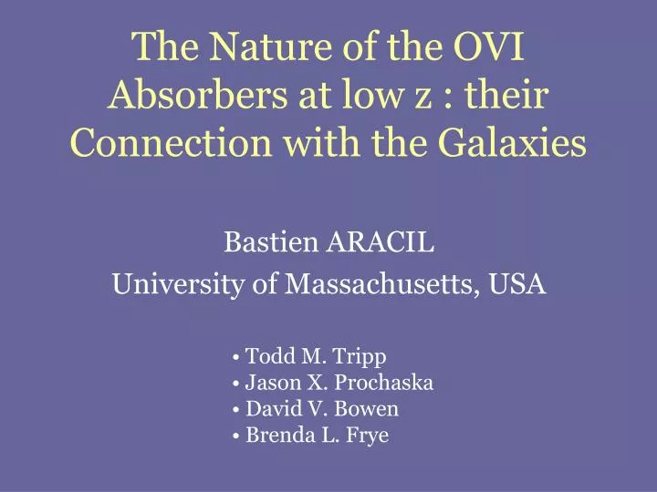 the nature of the ovi absorbers at low z their connection with the galaxies