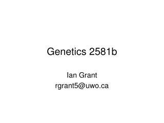 Genetics 2581b