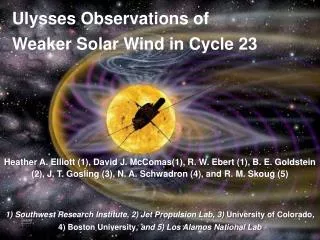 Ulysses Observations of Weaker Solar Wind in Cycle 23