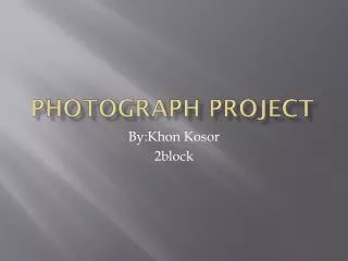 photograph project