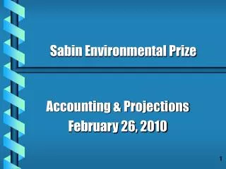 Accounting &amp; Projections February 26, 2010