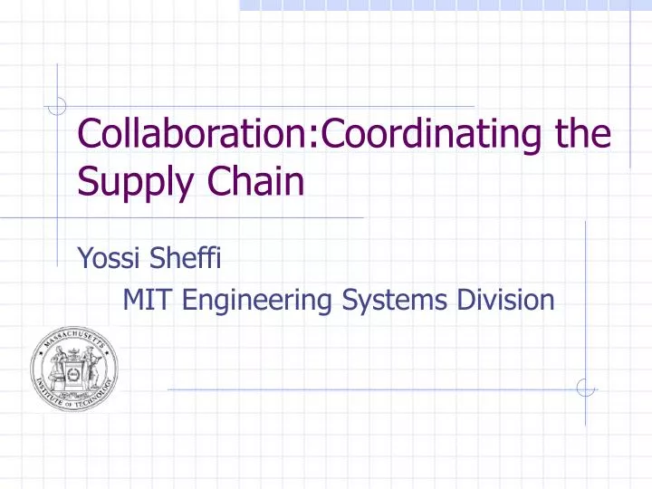 collaboration coordinating the supply chain