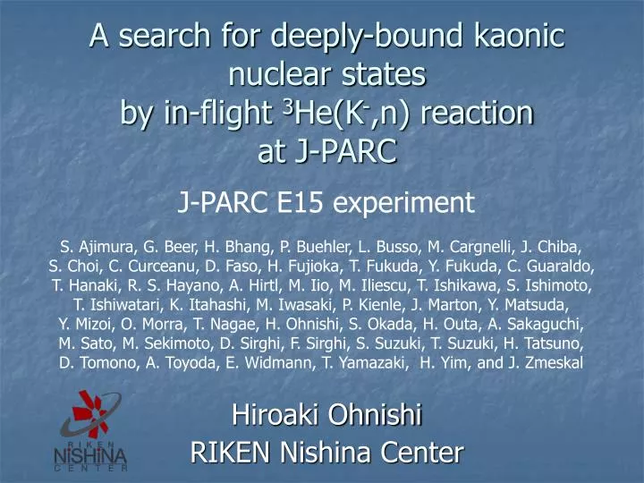a search for deeply bound kaonic nuclear states by in flight 3 he k n reaction at j parc