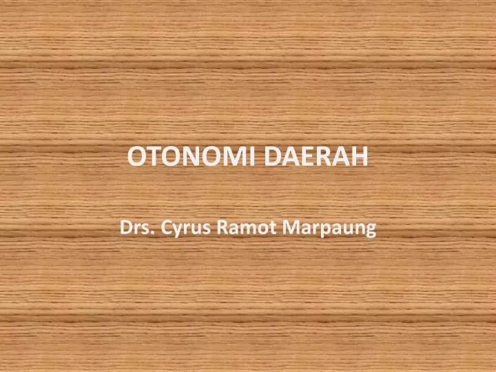 otonomi daerah