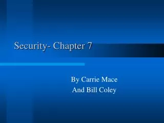 Security- Chapter 7