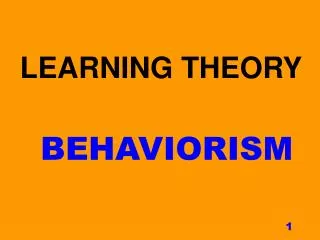 LEARNING THEORY