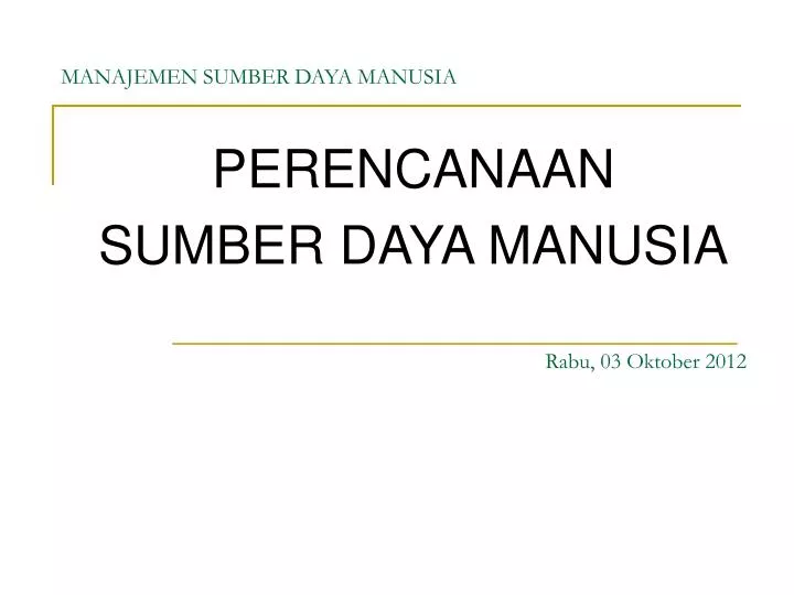 manajemen sumber daya manusia