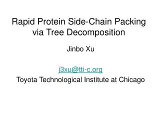 Rapid Protein Side-Chain Packing via Tree Decomposition