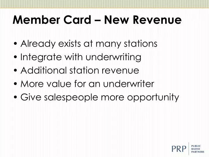 member card new revenue