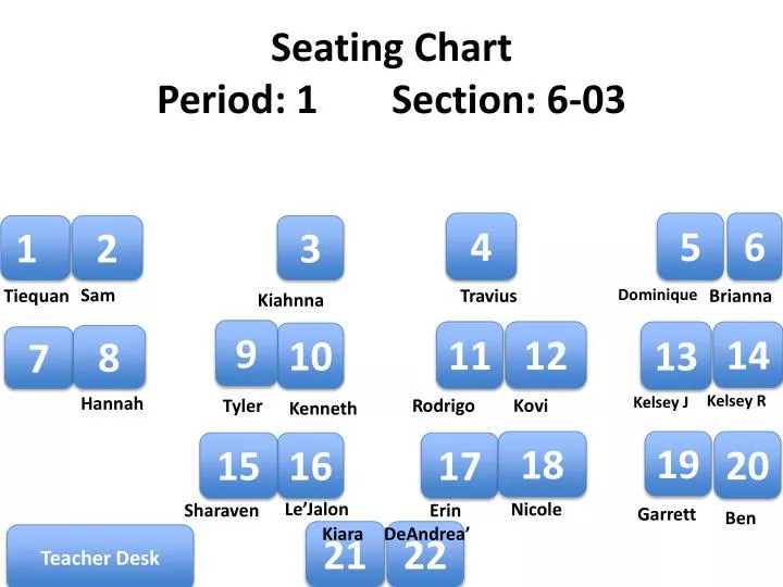seating chart period 1 section 6 03