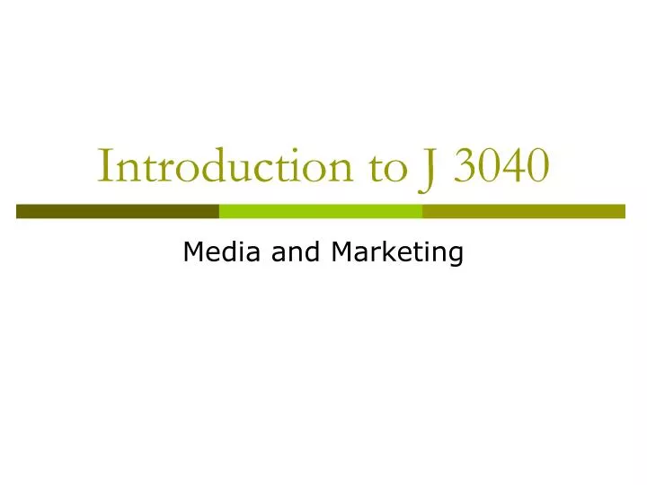 introduction to j 3040