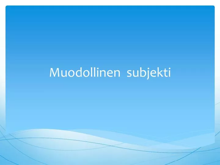 muodollinen subjekti