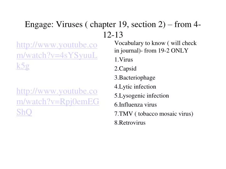 engage viruses chapter 19 section 2 from 4 12 13