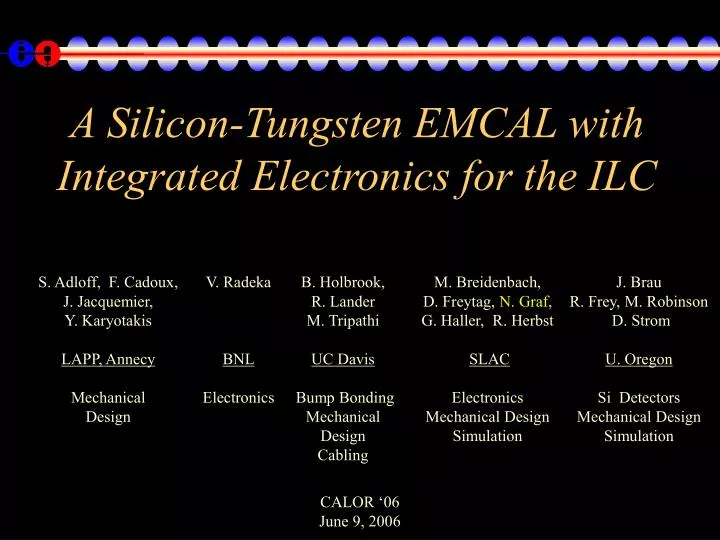 a silicon tungsten emcal with integrated electronics for the ilc