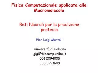 fisica computazionale applicata alle macromolecole