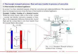 3. Macroscopic transport processes : Heat and mass transfer in presence of convection